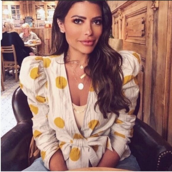 Zara Polka Dot Bow Shirt Blogger’s Fav Size XS NEW WITH TAG! - Picture 7 of 14